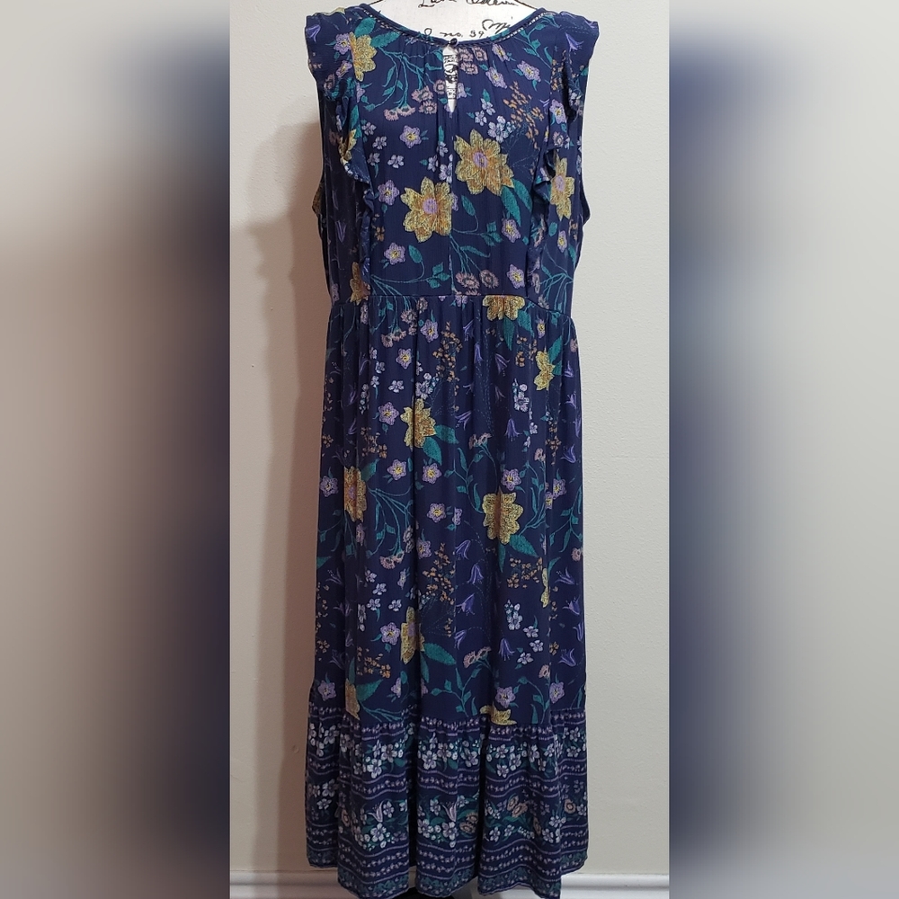 Old Navy Sleeveless Floral Print  Dress With Ruffle Detail